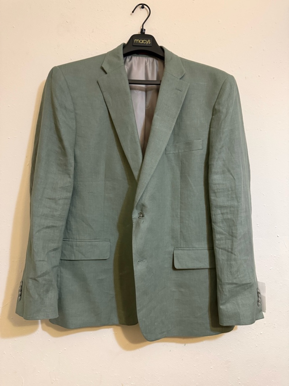 Tommy Hilfiger Sage Green Single-Breasted Blazer